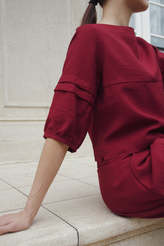 Blusa Amalia - Burdeo